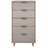 Manhattan Comfort Granville Tall 23.62" Modern Narrow Dresser with 5 Full Extension Drawers in Light Grey Front