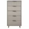 Manhattan Comfort Granville Tall 23.62" Modern Narrow Dresser with 5 Full Extension Drawers in Light Grey Front - Manhattan Comfort Granville Tall 23.62" Modern Narrow Dresser with 5 Full Extension Drawers in Light Grey Front