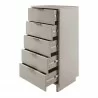 Manhattan Comfort Granville Tall 23.62" Modern Narrow Dresser with 5 Full Extension Drawers in Light Grey Open - Manhattan Comfort Granville Tall 23.62" Modern Narrow Dresser with 5 Full Extension Drawers in Light Grey Open