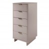Manhattan Comfort Granville Tall 23.62" Modern Narrow Dresser with 5 Full Extension Drawers in Light Grey Side