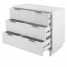 Manhattan Comfort Granville 38.18" Modern Standard Dresser with 3 Full Extension Drawers in White Open