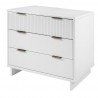 Manhattan Comfort Granville 38.18" Modern Standard Dresser with 3 Full Extension Drawers in White Side