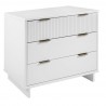 Manhattan Comfort Granville 38.18" Modern Standard Dresser with 3 Full Extension Drawers in White Side