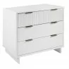 Manhattan Comfort Granville 38.18" Modern Standard Dresser with 3 Full Extension Drawers in White Side - Manhattan Comfort Granville 38.18" Modern Standard Dresser with 3 Full Extension Drawers in White Side