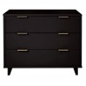 Manhattan Comfort Granville 38.18" Modern Standard Dresser with 3 Full Extension Drawers in Black Front