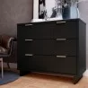 Manhattan Comfort Granville 38.18" Modern Standard Dresser with 3 Full Extension Drawers in Black - Manhattan Comfort Granville 38.18" Modern Standard Dresser with 3 Full Extension Drawers in Black