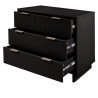 Manhattan Comfort Granville 38.18" Modern Standard Dresser with 3 Full Extension Drawers in Black Open