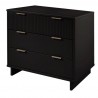Manhattan Comfort Granville 38.18" Modern Standard Dresser with 3 Full Extension Drawers in Black Side