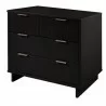 Manhattan Comfort Granville 38.18" Modern Standard Dresser with 3 Full Extension Drawers in Black Side - Manhattan Comfort Granville 38.18" Modern Standard Dresser with 3 Full Extension Drawers in Black Side