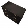 Manhattan Comfort Granville 38.18" Modern Standard Dresser with 3 Full Extension Drawers in Black Top