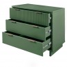 Manhattan Comfort Granville 38.18" Modern Standard Dresser with 3 Full Extension Drawers in Sage Green Open
