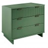 Manhattan Comfort Granville 38.18" Modern Standard Dresser with 3 Full Extension Drawers in Sage Green Side
