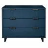 Manhattan Comfort Granville 38.18" Modern Standard Dresser with 3 Full Extension Drawers in Midnight Blue Front - Manhattan Comfort Granville 38.18" Modern Standard Dresser with 3 Full Extension Drawers in Midnight Blue Front
