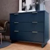 Manhattan Comfort Granville 38.18" Modern Standard Dresser with 3 Full Extension Drawers in Midnight Blue - Manhattan Comfort Granville 38.18" Modern Standard Dresser with 3 Full Extension Drawers in Midnight Blue