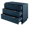 Manhattan Comfort Granville 38.18" Modern Standard Dresser with 3 Full Extension Drawers in Midnight Blue Open