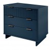 Manhattan Comfort Granville 38.18" Modern Standard Dresser with 3 Full Extension Drawers in Midnight Blue Side
