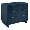 Manhattan Comfort Granville 38.18" Modern Standard Dresser with 3 Full Extension Drawers in Midnight Blue Side