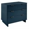 Manhattan Comfort Granville 38.18" Modern Standard Dresser with 3 Full Extension Drawers in Midnight Blue Side - Manhattan Comfort Granville 38.18" Modern Standard Dresser with 3 Full Extension Drawers in Midnight Blue Side