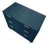 Manhattan Comfort Granville 38.18" Modern Standard Dresser with 3 Full Extension Drawers in Midnight Blue Top