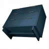 Manhattan Comfort Granville 38.18" Modern Standard Dresser with 3 Full Extension Drawers in Midnight Blue Bottom