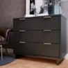 Manhattan Comfort Granville 38.18" Modern Standard Dresser with 3 Full Extension Drawers in Dark Grey - Manhattan Comfort Granville 38.18" Modern Standard Dresser with 3 Full Extension Drawers in Dark Grey