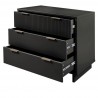 Manhattan Comfort Granville 38.18" Modern Standard Dresser with 3 Full Extension Drawers in Dark Grey Open