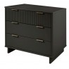 Manhattan Comfort Granville 38.18" Modern Standard Dresser with 3 Full Extension Drawers in Dark Grey Side