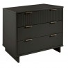 Manhattan Comfort Granville 38.18" Modern Standard Dresser with 3 Full Extension Drawers in Dark Grey Side