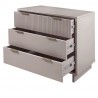 Manhattan Comfort Granville 38.18" Modern Standard Dresser with 3 Full Extension Drawers in Light Grey Open View
