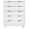 Manhattan Comfort Granville 45.27" Modern Tall Dresser with 5 Full Extension Drawers White Front