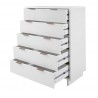 Manhattan Comfort Granville 45.27" Modern Tall Dresser with 5 Full Extension Drawers White Open