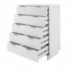 Manhattan Comfort Granville 45.27" Modern Tall Dresser with 5 Full Extension Drawers White Open - Manhattan Comfort Granville 45.27" Modern Tall Dresser with 5 Full Extension Drawers White Open