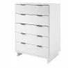 Manhattan Comfort Granville 45.27" Modern Tall Dresser with 5 Full Extension Drawers White Side - Manhattan Comfort Granville 45.27" Modern Tall Dresser with 5 Full Extension Drawers White Side