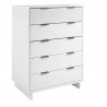 Manhattan Comfort Granville 45.27" Modern Tall Dresser with 5 Full Extension Drawers White Other Side