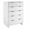 Manhattan Comfort Granville 45.27" Modern Tall Dresser with 5 Full Extension Drawers White Other Side - Manhattan Comfort Granville 45.27" Modern Tall Dresser with 5 Full Extension Drawers White Other Side