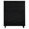 Manhattan Comfort Granville 45.27" Modern Tall Dresser with 5 Full Extension Drawers in Black Front