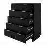 Manhattan Comfort Granville 45.27" Modern Tall Dresser with 5 Full Extension Drawers in Black Open - Manhattan Comfort Granville 45.27" Modern Tall Dresser with 5 Full Extension Drawers in Black Open