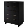 Manhattan Comfort Granville 45.27" Modern Tall Dresser with 5 Full Extension Drawers in Black Side