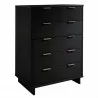 Manhattan Comfort Granville 45.27" Modern Tall Dresser with 5 Full Extension Drawers in Black Side - Manhattan Comfort Granville 45.27" Modern Tall Dresser with 5 Full Extension Drawers in Black Side