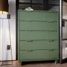 Manhattan Comfort Granville 45.27" Modern Tall Dresser with 5 Full Extension Drawers in Sage Green - Manhattan Comfort Granville 45.27" Modern Tall Dresser with 5 Full Extension Drawers in Sage Green