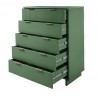 Manhattan Comfort Granville 45.27" Modern Tall Dresser with 5 Full Extension Drawers in Sage Green Open