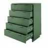 Manhattan Comfort Granville 45.27" Modern Tall Dresser with 5 Full Extension Drawers in Sage Green Open - Manhattan Comfort Granville 45.27" Modern Tall Dresser with 5 Full Extension Drawers in Sage Green Open