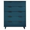 Manhattan Comfort Granville 45.27" Modern Tall Dresser with 5 Full Extension Drawers in Midnight Blue Front - Manhattan Comfort Granville 45.27" Modern Tall Dresser with 5 Full Extension Drawers in Midnight Blue Front