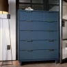 Manhattan Comfort Granville 45.27" Modern Tall Dresser with 5 Full Extension Drawers in Midnight Blue - Manhattan Comfort Granville 45.27" Modern Tall Dresser with 5 Full Extension Drawers in Midnight Blue