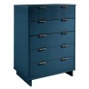 Manhattan Comfort Granville 45.27" Modern Tall Dresser with 5 Full Extension Drawers in Midnight Blue Side