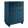 Manhattan Comfort Granville 45.27" Modern Tall Dresser with 5 Full Extension Drawers in Midnight Blue Side - Manhattan Comfort Granville 45.27" Modern Tall Dresser with 5 Full Extension Drawers in Midnight Blue Side