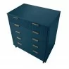 Manhattan Comfort Granville 45.27" Modern Tall Dresser with 5 Full Extension Drawers in Midnight Blue Top - Manhattan Comfort Granville 45.27" Modern Tall Dresser with 5 Full Extension Drawers in Midnight Blue Top