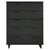 Manhattan Comfort Granville 45.27" Modern Tall Dresser with 5 Full Extension Drawers in Dark Grey Front - Manhattan Comfort Granville 45.27" Modern Tall Dresser with 5 Full Extension Drawers in Dark Grey Front