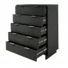 Manhattan Comfort Granville 45.27" Modern Tall Dresser with 5 Full Extension Drawers in Dark Grey Open - Manhattan Comfort Granville 45.27" Modern Tall Dresser with 5 Full Extension Drawers in Dark Grey Open