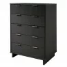 Manhattan Comfort Granville 45.27" Modern Tall Dresser with 5 Full Extension Drawers in Dark Grey Side - Manhattan Comfort Granville 45.27" Modern Tall Dresser with 5 Full Extension Drawers in Dark Grey Side
